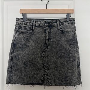 Black denim mini skirt